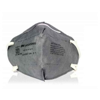 3M 9000ING Dust/Mist Anti-Pollution Grey P1 Respirator Mask, 3-Layer, 80% Filtration, Aluminium Nose Clip, Pack of 10