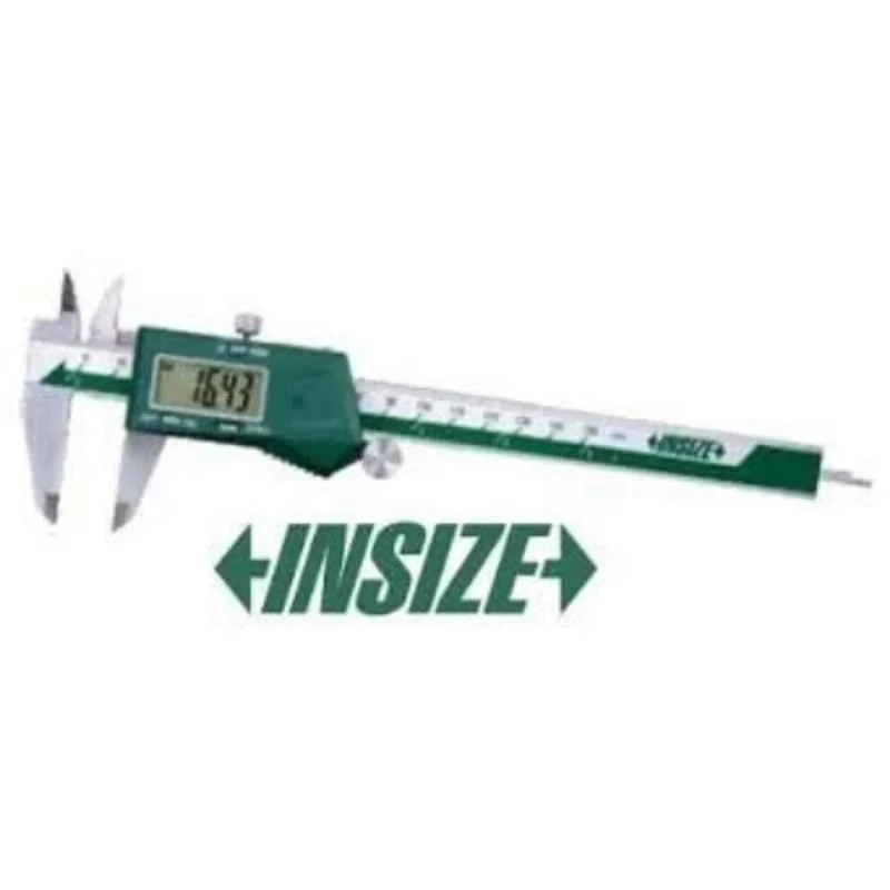 Insize Digital Caliper 0–200 mm Stainless Steel ±0.03 mm Accuracy, DIN862, CR2032 Battery 1108-200