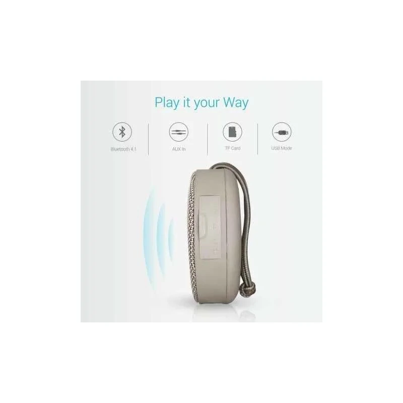Portronics Sound Bun Portable Bluetooth Speaker with FM, 6 W Power, 600 mAh Li-ion, Beige, POR 755
