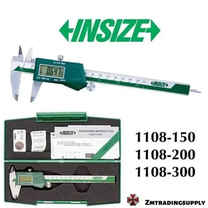 Insize 0-300 mm Digital Caliper, Stainless Steel, ±0.03 mm Accuracy, DIN862, 1112-300