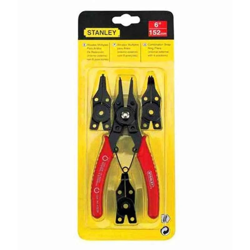Stanley Combination Snap Ring Plier 6 Inch Carbon Steel Comfortable Grip 84-168