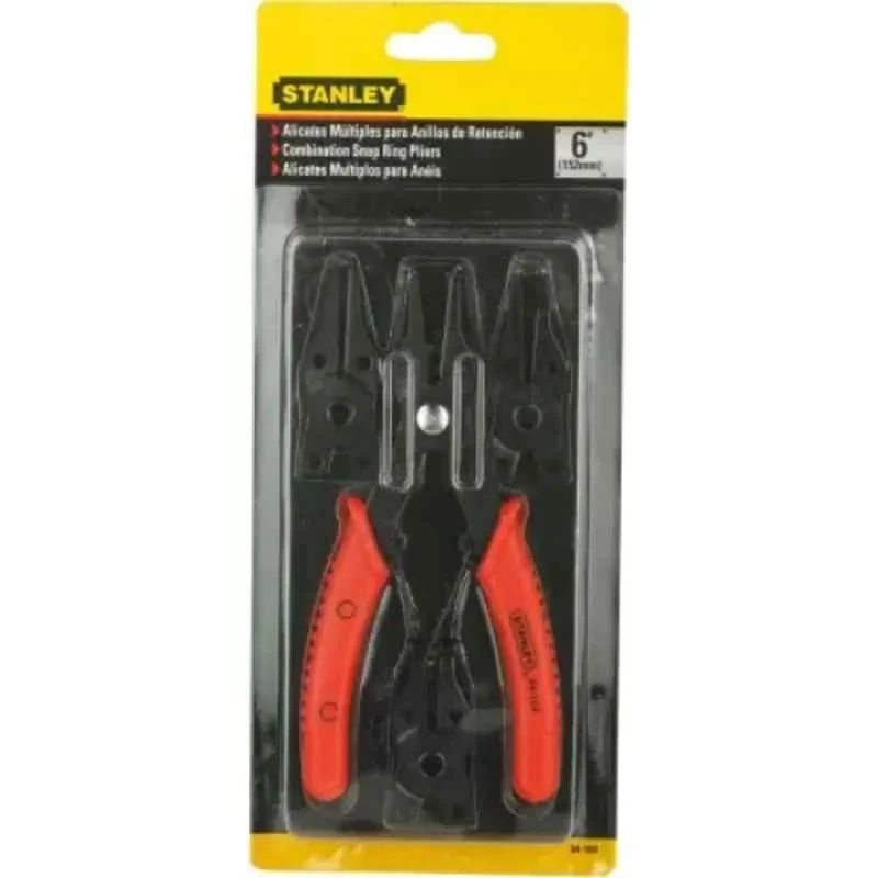 Stanley Combination Snap Ring Plier 6 Inch Carbon Steel Comfortable Grip 84-168