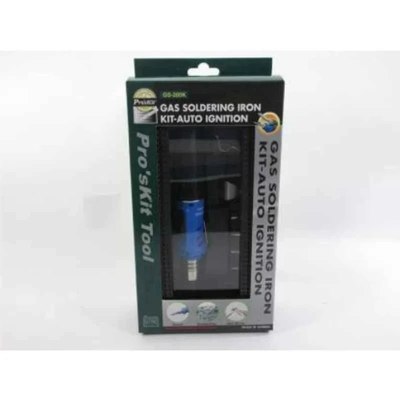 Proskit Gas Soldering Iron Kit Auto-Ignition GS-200K, 400°C Soldering, 1300°C Torch, 26ml Fuel Capacity