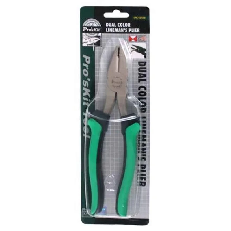 Proskit Dual Color Lineman's Plier, 205 mm, Heavy Duty Handle 1PK-051DS