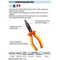 Proskit Insulated Long Nose Plier, 170 mm, Cushion Grip, PM-919