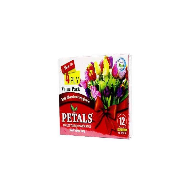 Petals 4 Ply Toilet Paper Roll, Pack of 12, Soft Absorbent, 300 g,