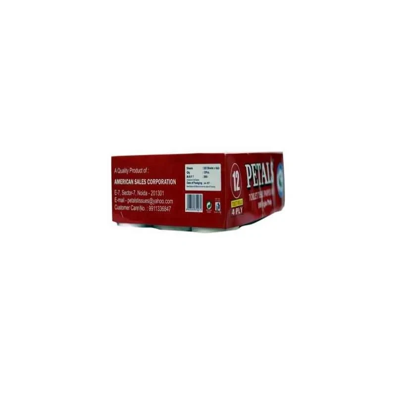 Petals 4 Ply Toilet Paper Roll, Pack of 12, Soft Absorbent, 300 g,
