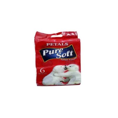 Petals 2 Ply Toilet Paper Roll Pack of 6, Soft & Absorbent, 300 g,