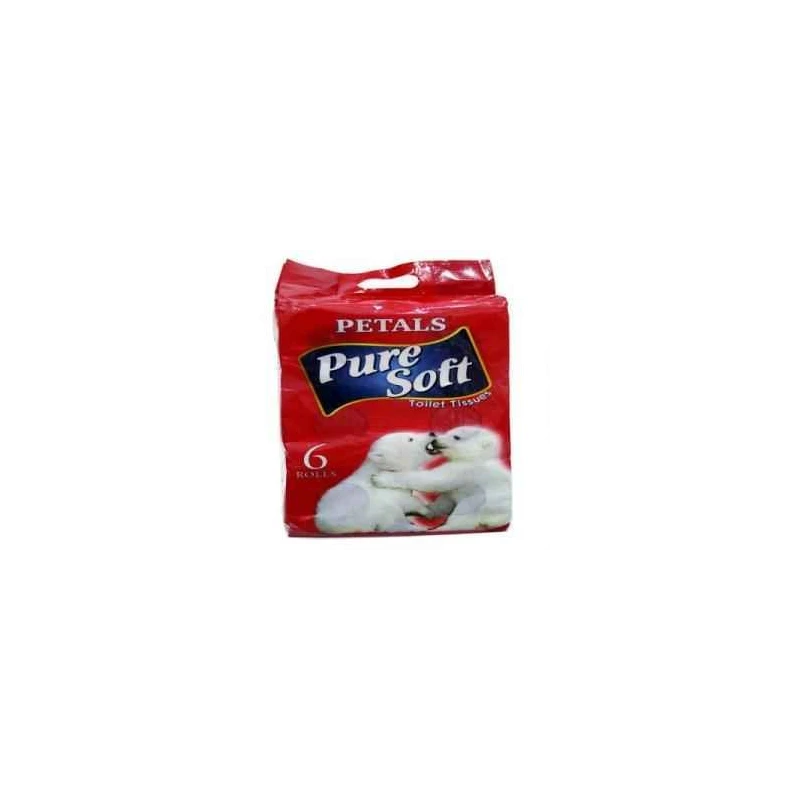 Petals 2 Ply Toilet Paper Roll Pack of 6, Soft & Absorbent, 300 g,