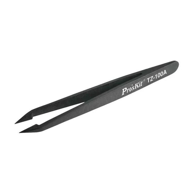Proskit Conductive Tweezer Fine Tips TZ-100A, 115mm, Acid and Heat Resistant