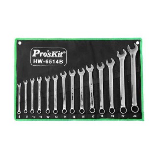 Proskit 14 Piece Combination Wrench Set Metric HW-6514B Chrome Vanadium Steel