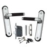 Atom 6 Lever Mortise Lock Set with Black Texture Finish, 3 Keys, Double Stage Locking, 65 mm, MZ1