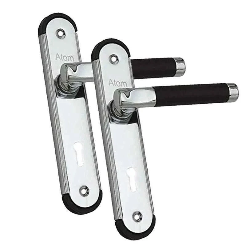 Atom 6 Lever Mortise Lock Set with Black Texture Finish, 3 Keys, Double Stage Locking, 65 mm, MZ1