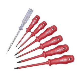 Proskit SD-315A 1000V Insulated Screwdriver Set, Ergonomic Handle, Circuit Testing, 7 Piece,