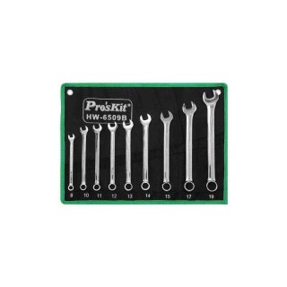 Proskit 9-Piece Metric Combination Wrench Set Chrome Vanadium HW-6509B
