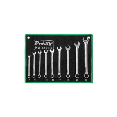 Proskit 9-Piece Metric Combination Wrench Set Chrome Vanadium HW-6509B