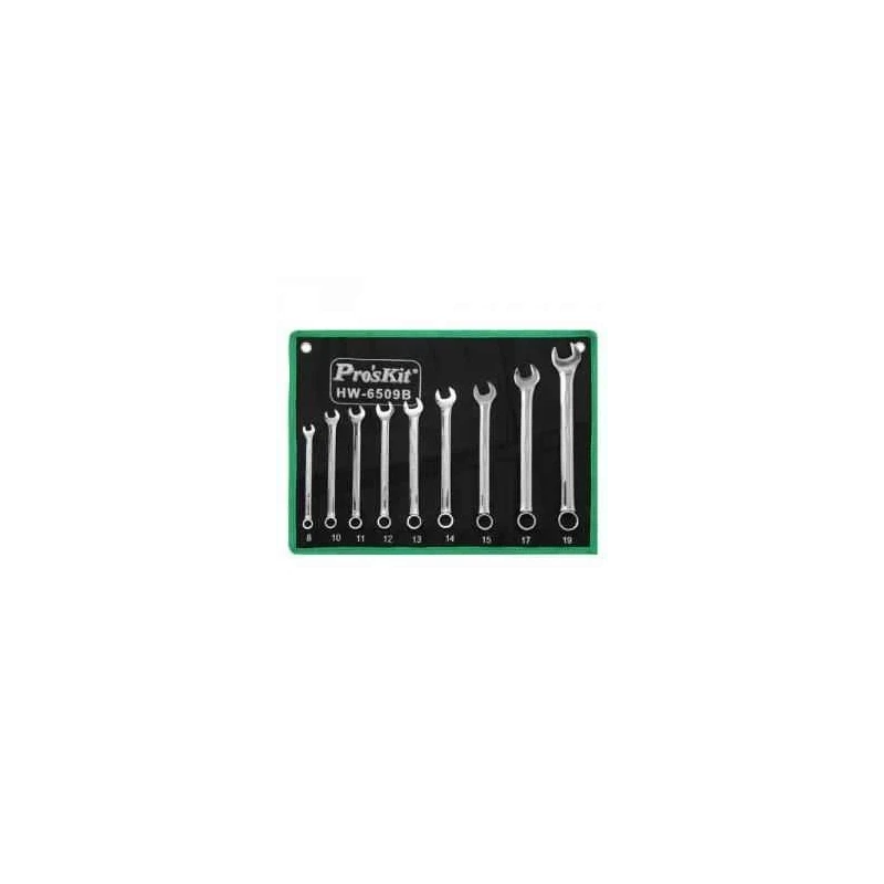 Proskit 9-Piece Metric Combination Wrench Set Chrome Vanadium HW-6509B