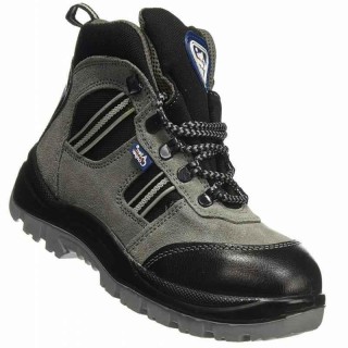 Allen Cooper Antistatic Steel Toe Safety Shoes, Leather Upper, Grey & Black, Size 10, AC-1157