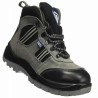 Allen Cooper AC 1157 Antistatic Steel Toe Grey & Black Leather Safety Shoes, Size 6