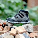 Allen Cooper AC 1157 Antistatic Steel Toe Grey & Black Leather Safety Shoes, Size 6