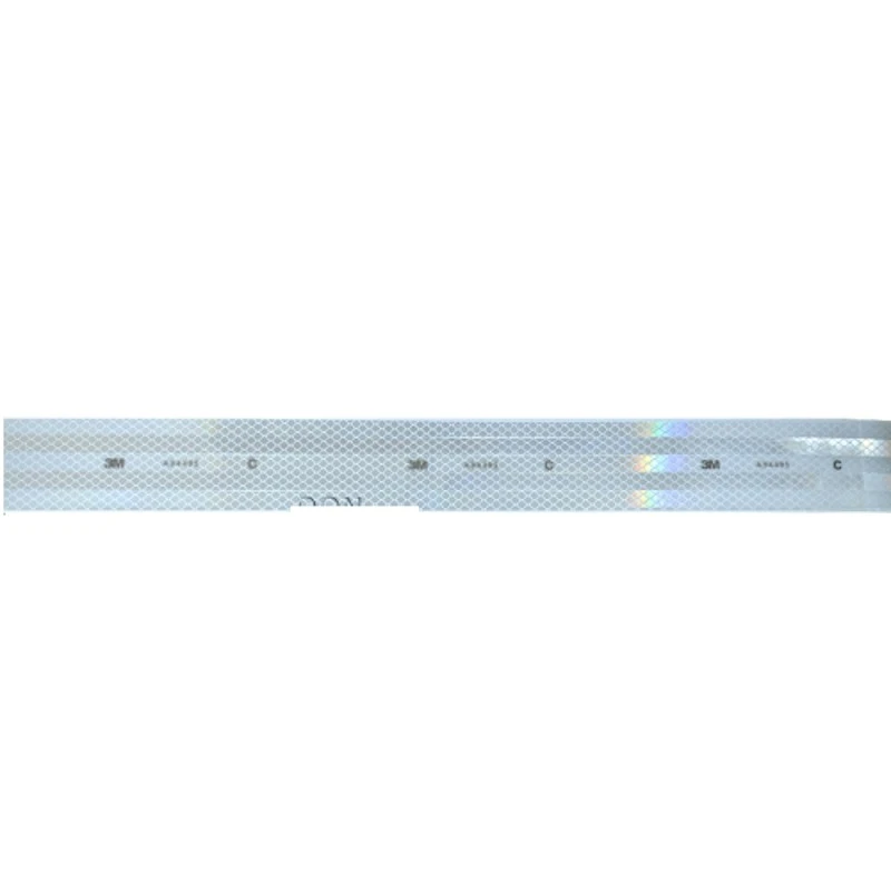 3M High Intensity White Reflective Tape 2 Inch Width, 50 Meter Length, Polyethylene Terephthalate, Diamond Pattern,