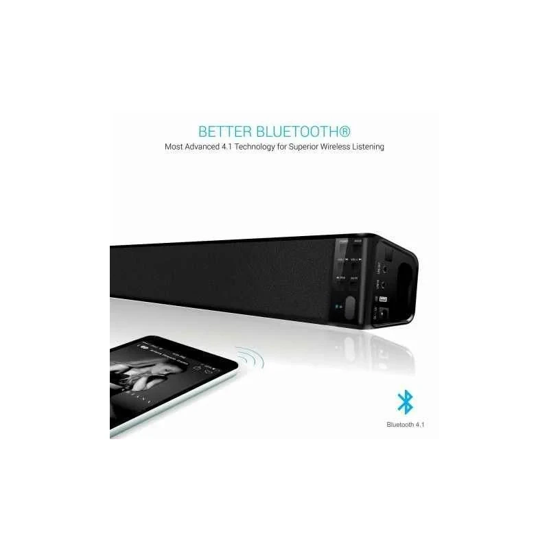 Portronics Sound Slick 30W Wireless Sound Bar POR 667, Bluetooth v4.0, Remote Control, Li-ion Battery, Black
