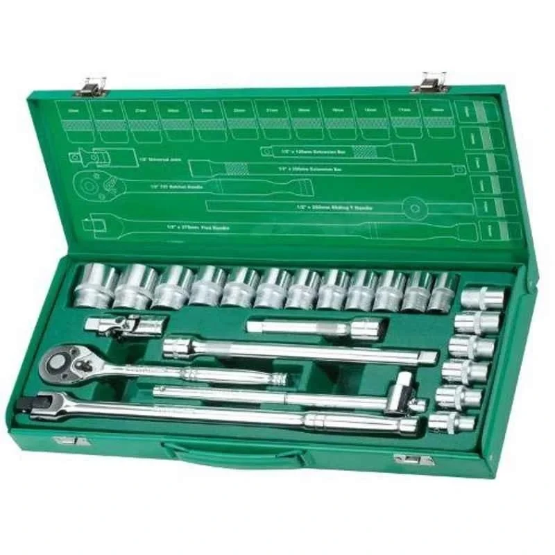 Proskit 26 Piece 1/2 Inch Driver Socket Tool Set SK-42601M, Metal Case, 5750g