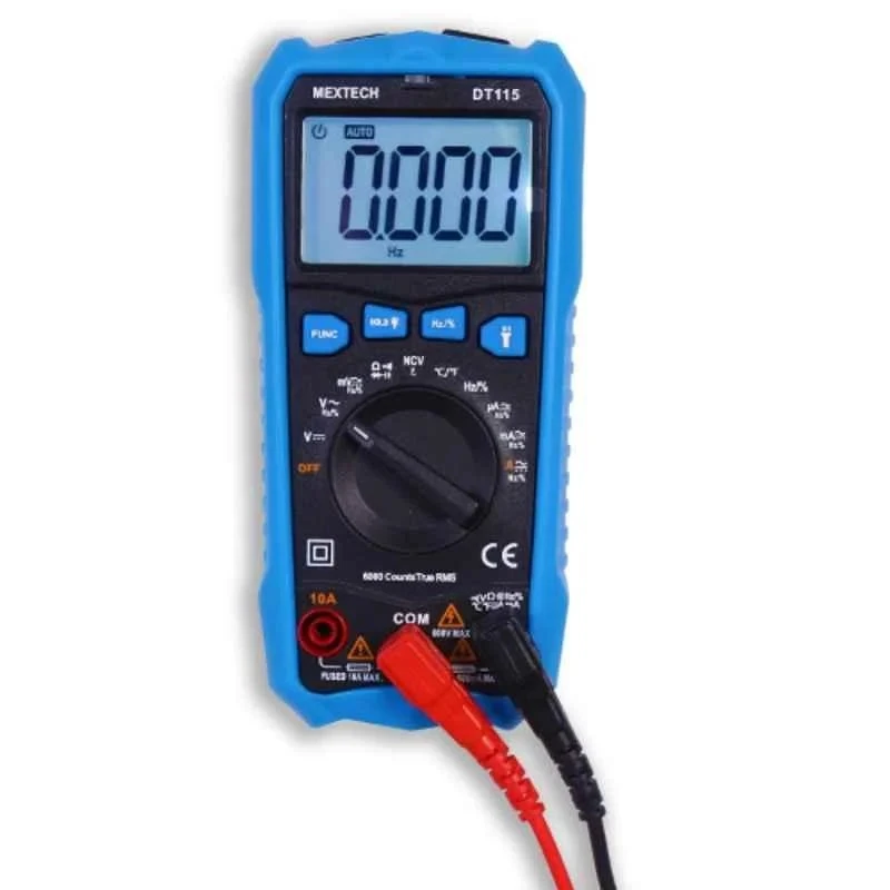 Mextech Digital Multimeter 115 AC Voltage Range 4-750 V, 9V Battery, Automatic Range