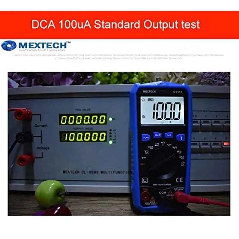 Mextech Digital Multimeter 115 AC Voltage Range 4-750 V, 9V Battery, Automatic Range