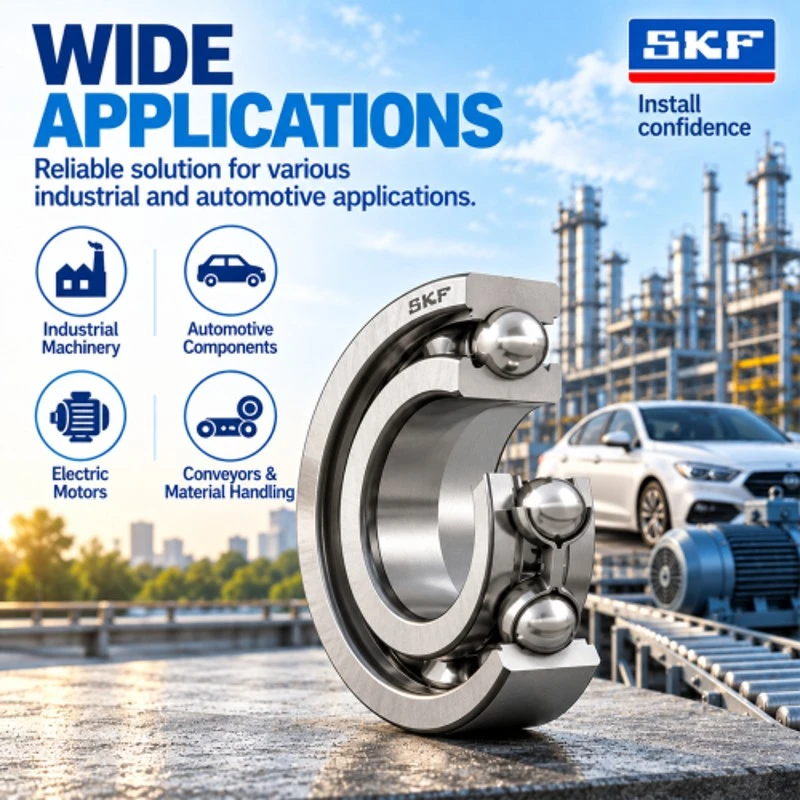 SKF Sealed Deep Groove Ball Bearing 6006-2RS1/C3 30x55x13 mm, Both Sides Sealed, NBR Seal, 8000 rpm