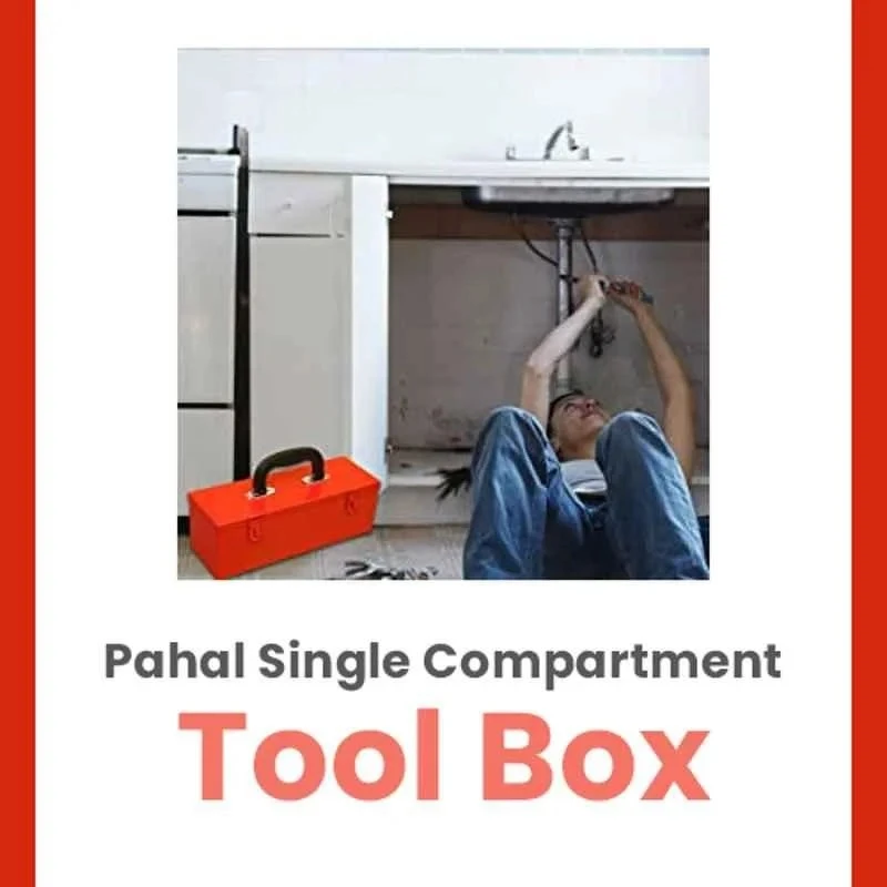 Pahal Single Compartment Tool Box 12x4x4 inch Heavy-Duty Metal Powder Coated