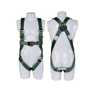 Heapro 1.8m Safety Harness with Scaffolding Hook and Energy Absorber, Durable Polyester Webbing, Green (HI-36)PP-D(HI-262)E