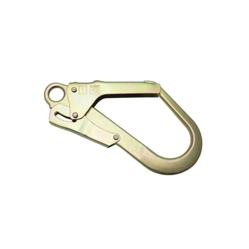 Heapro 1.8m Safety Harness with Scaffolding Hook and Energy Absorber, Durable Polyester Webbing, Green (HI-36)PP-D(HI-262)E