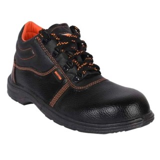 Hillson Synthetic Leather Low Ankle Steel Toe Safety Shoes, Size 11, Black, Oil & Chemical Resistant, PVC Sole, 1.04 Beston