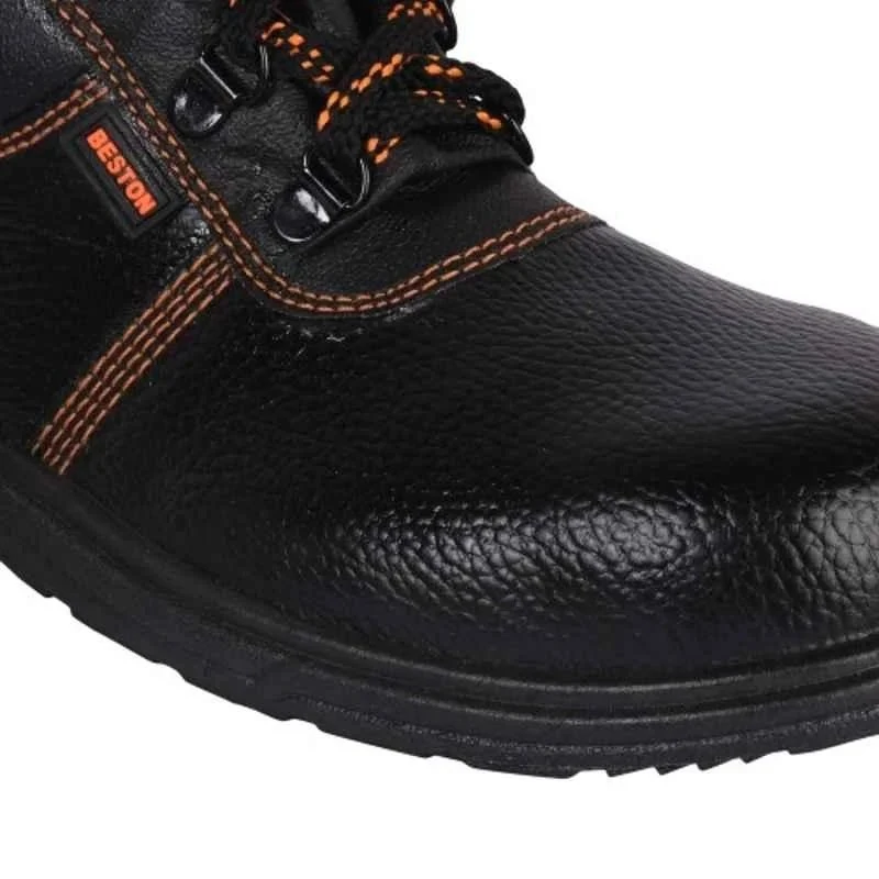Hillson Synthetic Leather Low Ankle Steel Toe Safety Shoes, Size 11, Black, Oil & Chemical Resistant, PVC Sole, 1.04 Beston