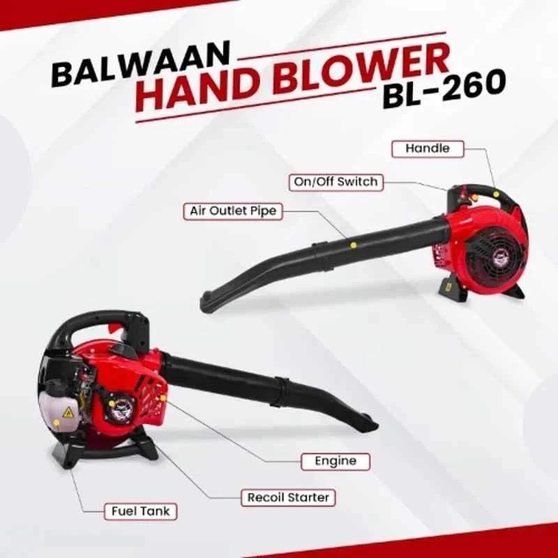 Balwaan Krishi Portable Hand Leaf Blower BL-260, 25.4cc, 2 Stroke, Anti-Vibration System