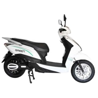 Green Elaan Electric Scooter 250W 60V White, 25 km/h Top Speed, 80 km Range, Tubeless Tyres,