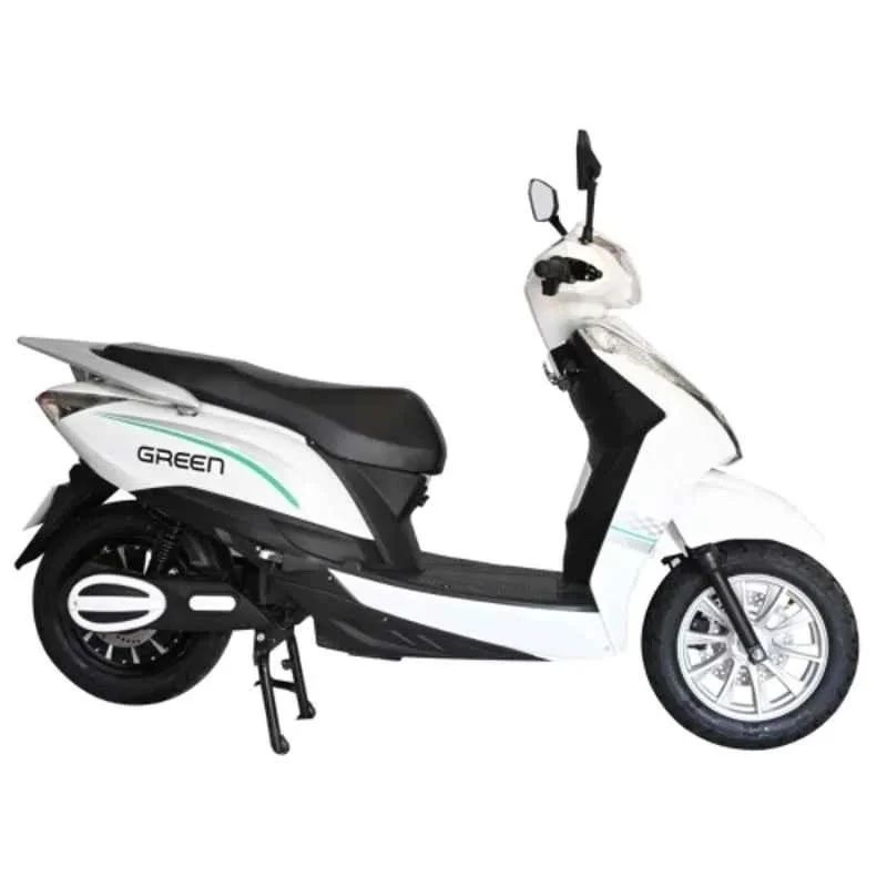 Green Elaan Electric Scooter 250W 60V White, 25 km/h Top Speed, 80 km Range, Tubeless Tyres,