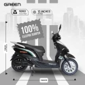 Green Elaan Electric Scooter 250W 60V White, 25 km/h Top Speed, 80 km Range, Tubeless Tyres,