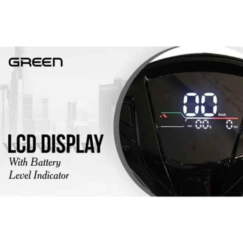 Green Elaan Electric Scooter 250W 60V White, 25 km/h Top Speed, 80 km Range, Tubeless Tyres,
