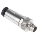 binder 8-Contact Circular Connector, M9, Male Plug, Cable Mount, IP67, Solder, Polyamide, 125V, 1A, Gold 99.0425.10.08