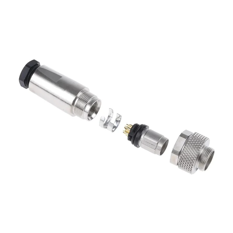 binder 8-Contact Circular Connector, M9, Male Plug, Cable Mount, IP67, Solder, Polyamide, 125V, 1A, Gold 99.0425.10.08