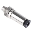 binder 8-Contact Circular Connector, M9, Male Plug, Cable Mount, IP67, Solder, Polyamide, 125V, 1A, Gold 99.0425.10.08