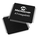 Microchip 8-bit AVR Microcontroller, 64kB Flash, 16 MHz, 64-Pin TQFP, Surface Mount ATMEGA645-16AU