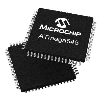 Microchip 8-bit AVR Microcontroller, 64kB Flash, 16 MHz, 64-Pin TQFP, Surface Mount ATMEGA645-16AU