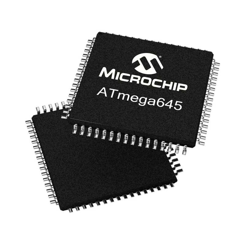 Microchip 8-bit AVR Microcontroller, 64kB Flash, 16 MHz, 64-Pin TQFP, Surface Mount ATMEGA645-16AU