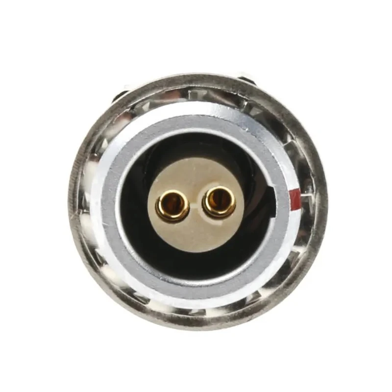 LEMO Circular Connector 2 Contacts Panel Mount 10 mm Socket Female IP50 0B Series EGG.0B.302.CLL