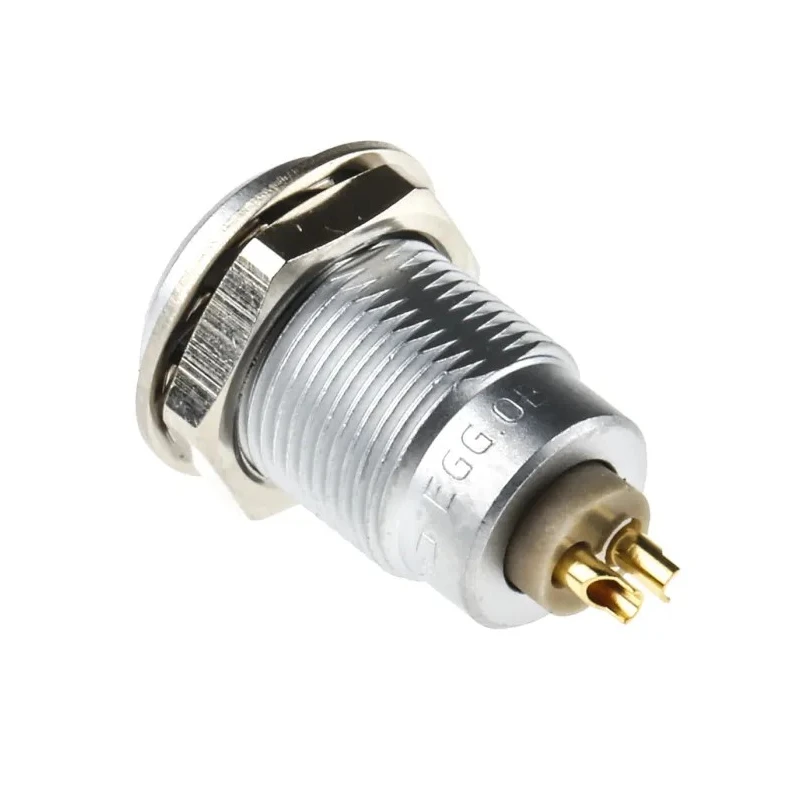 LEMO Circular Connector 2 Contacts Panel Mount 10 mm Socket Female IP50 0B Series EGG.0B.302.CLL