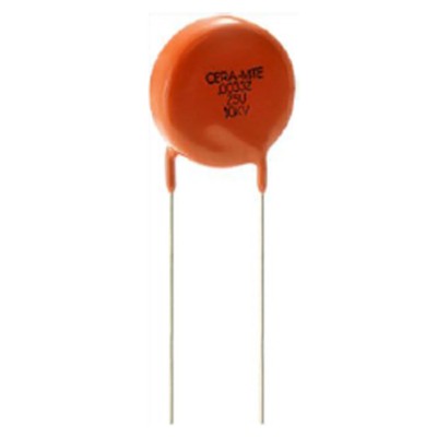 Vishay Single Layer Ceramic Capacitor 2.5 nF 10kV DC Z5U Dielectric Through Hole 105°C Max, 615R100GAD25