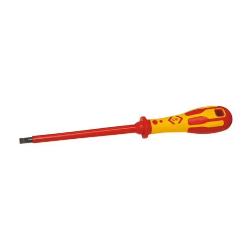 CK Insulated Screwdriver Slotted Parallel 100 mm Blade, VDE/1000V Approved, 0.8 mm Tip, Chrome Vanadium Steel T49144-040